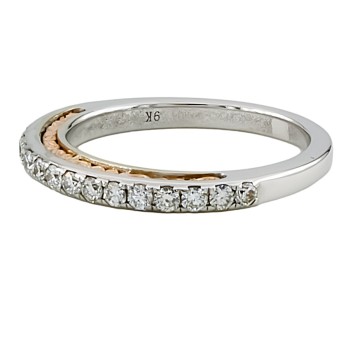 9ct white gold Clogau Diamond half eternity Ring size L